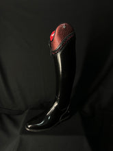 DeNiro Bellini Custom Dressage Boots Brushed Black with Bordeaux and Jet Crystals